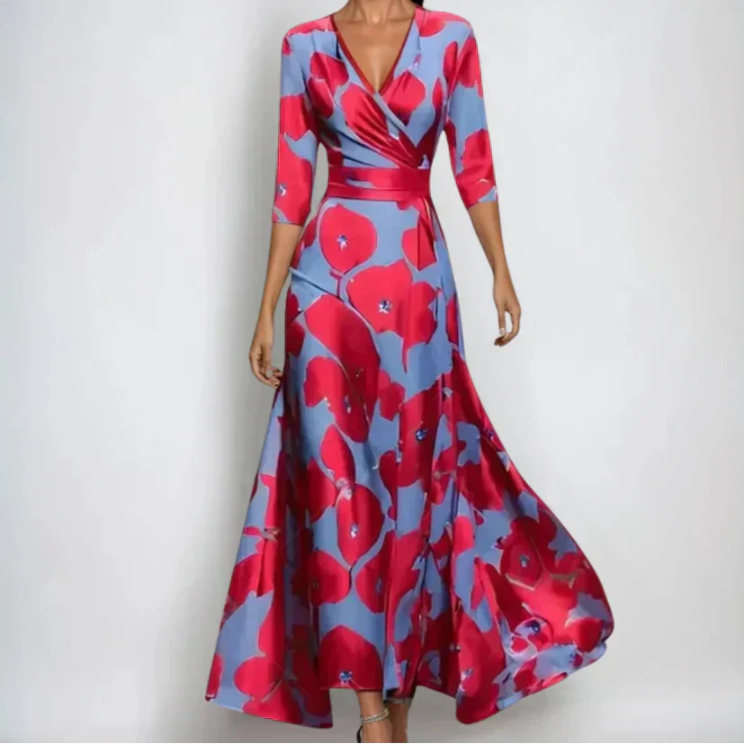 Emily | V-Neck Floral Tie-Waist Dress