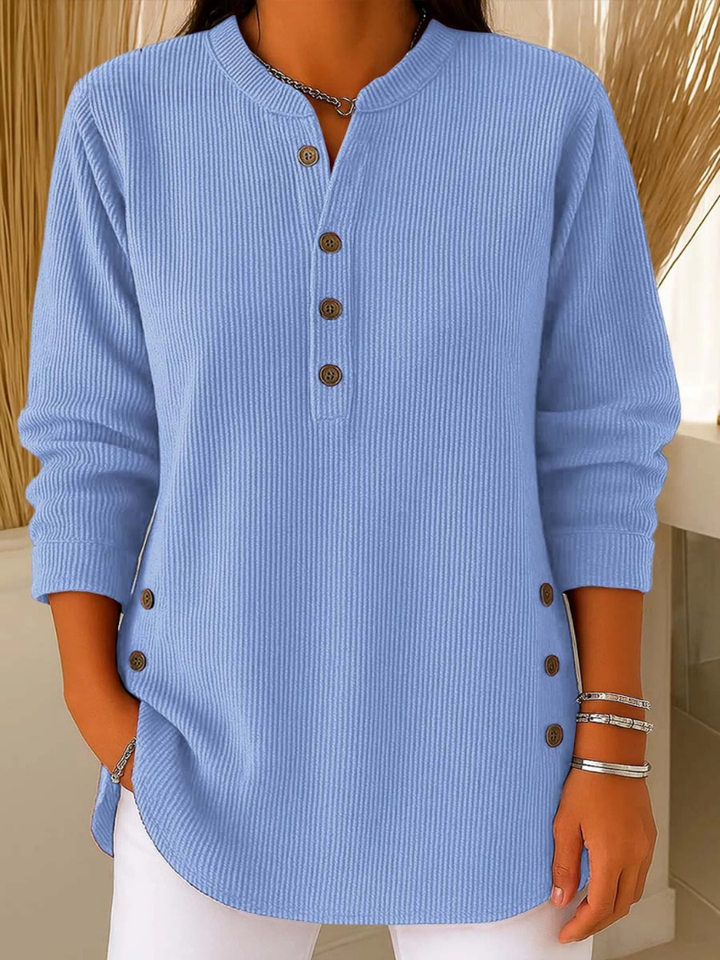 Jeanne | Button Henley Tunic