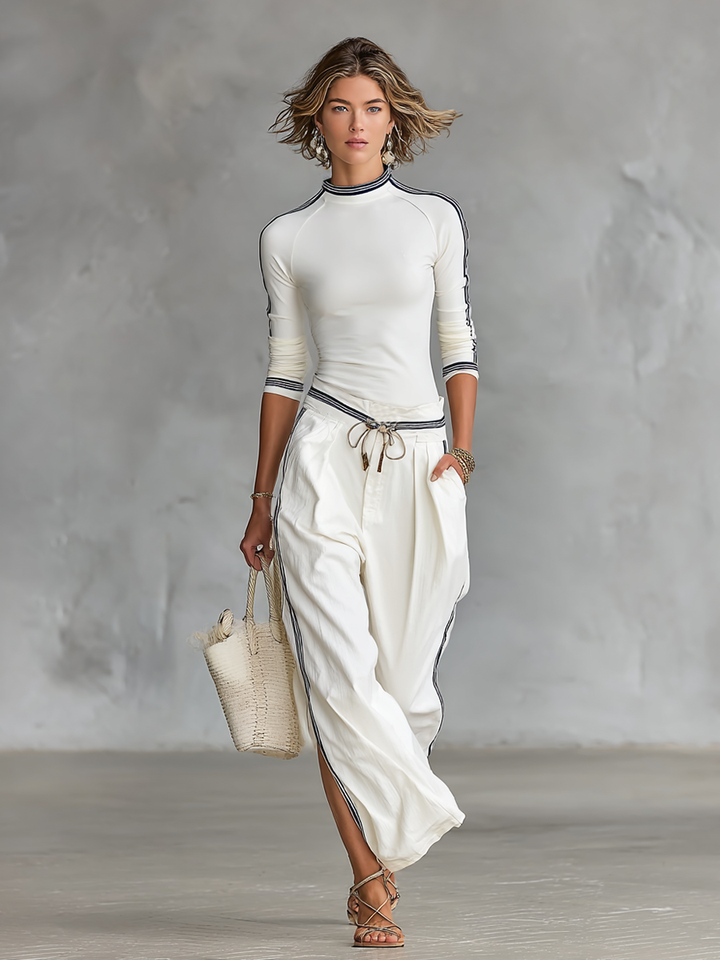 Sport Set Wide-Leg Drawstring Trousers