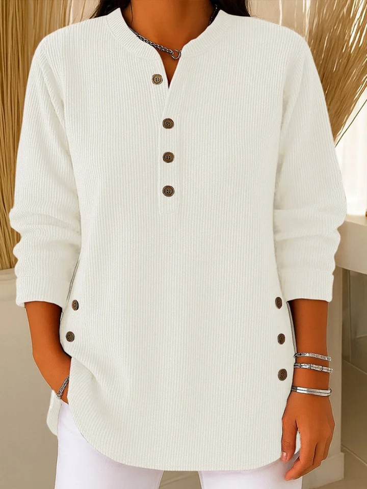Jeanne | Button Henley Tunic