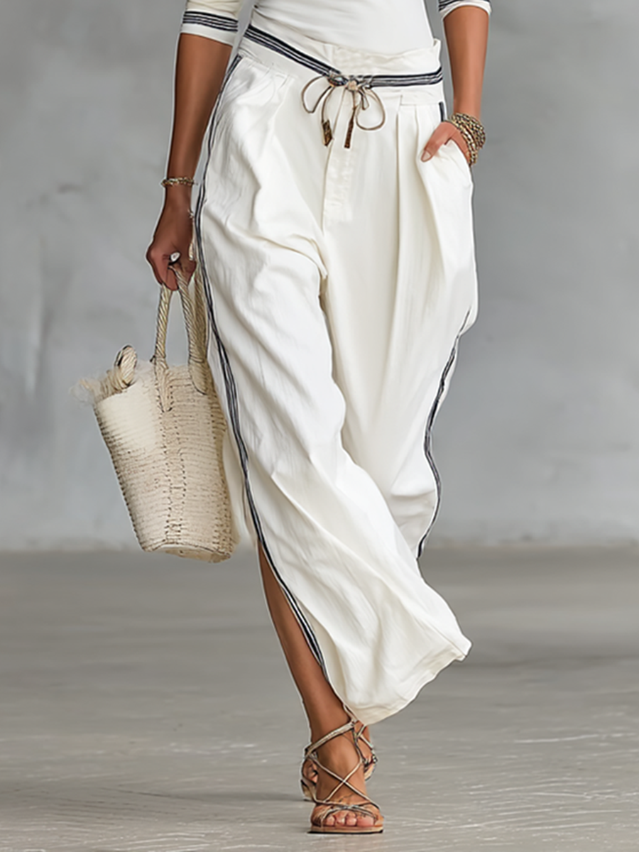 Sport Set Wide-Leg Drawstring Trousers