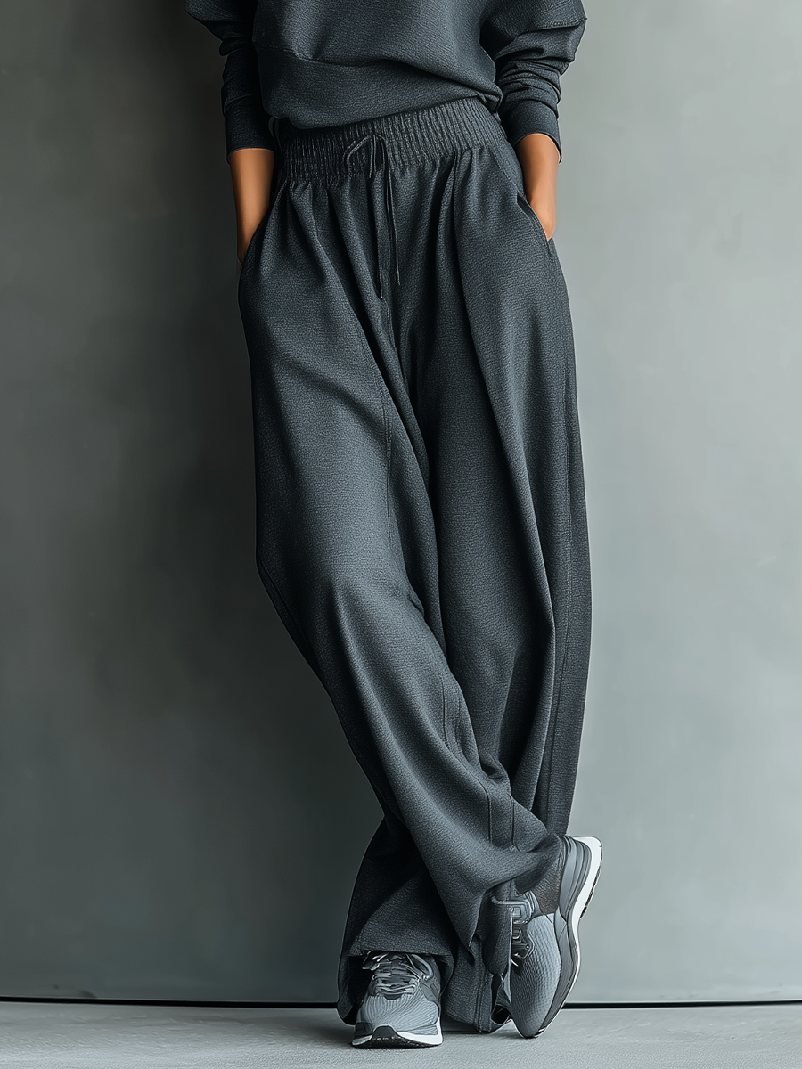 Knit Ensemble Wide-Leg Trousers