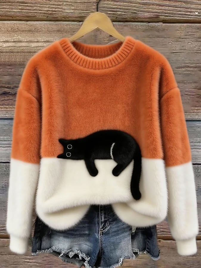 Luna | Cat Print Sweater